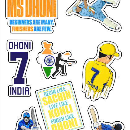 MS Dhoni Themed Stickers