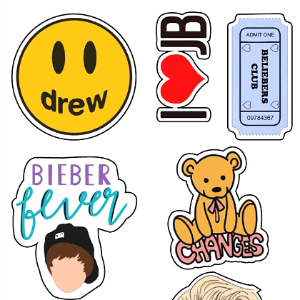 Justin Bieber Themed Stickers