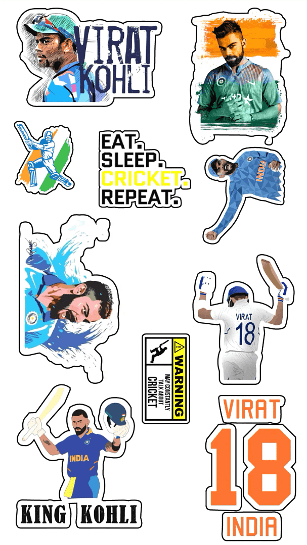 Virat Kohli Themed Stickers