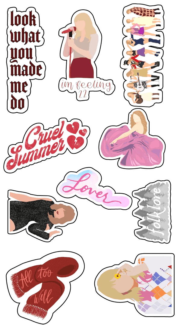 Taylor Swift Themed Stickers