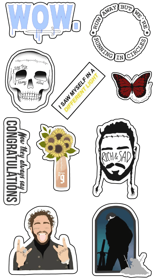 Post Malone Themed Stickers